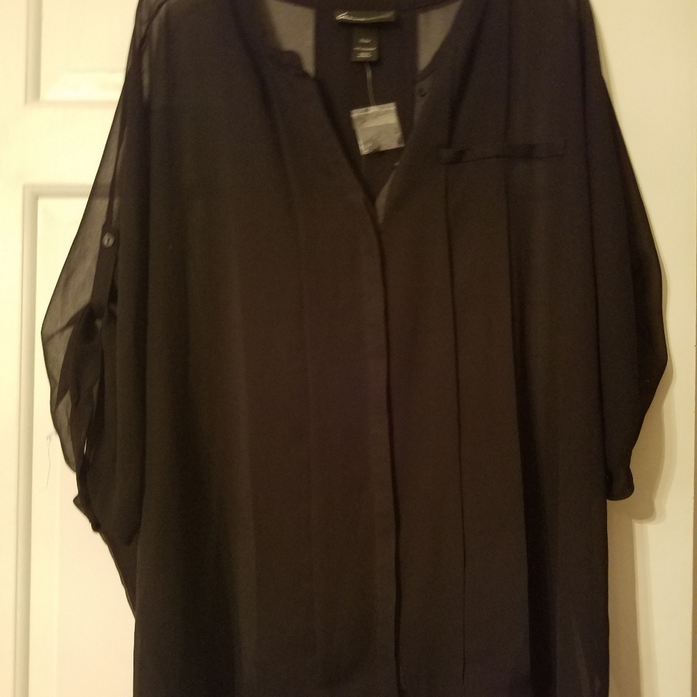 Lane Bryant Black shear blouse